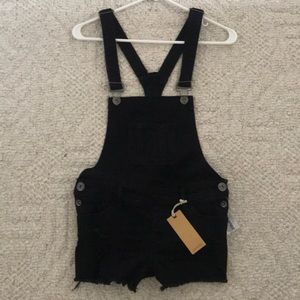 Zumiez Black Overall Shorts